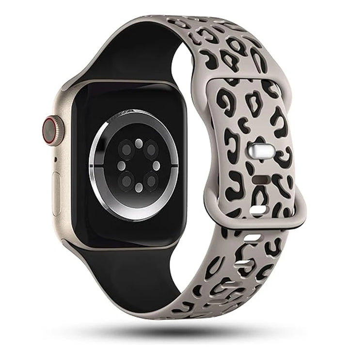 Elegant 3D Leopard Print Silicone Band