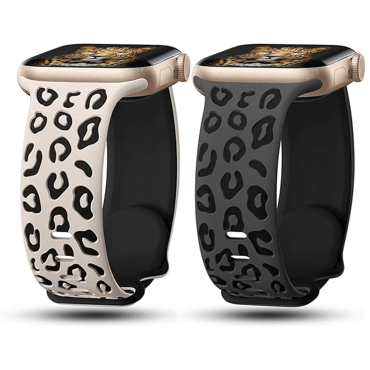 Elegant 3D Leopard Print Silicone Band