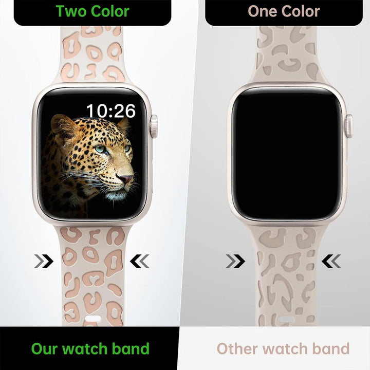 Elegant 3D Leopard Print Silicone Band