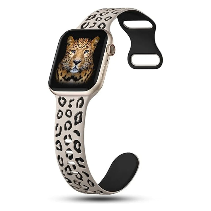 Elegant 3D Leopard Print Silicone Band