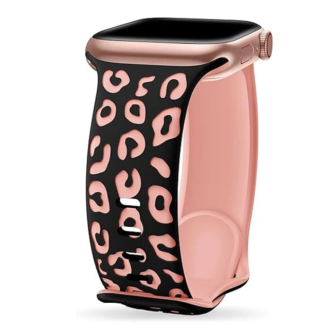 Elegant 3D Leopard Print Silicone Band