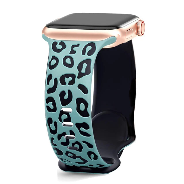 Elegant 3D Leopard Print Silicone Band