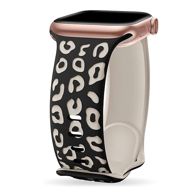 Elegant 3D Leopard Print Silicone Band